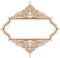 Iranian Tazhib Eslimi Floral Text Box Frame Vector. Ornamental Border Design	