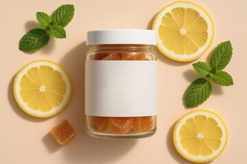 Minimal Flatlay of CBG Gummies with Clean Wellness Packaging