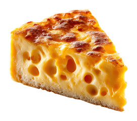 Savoring delicious cheese slice gourmet kitchen food bright lighting culinary delight
