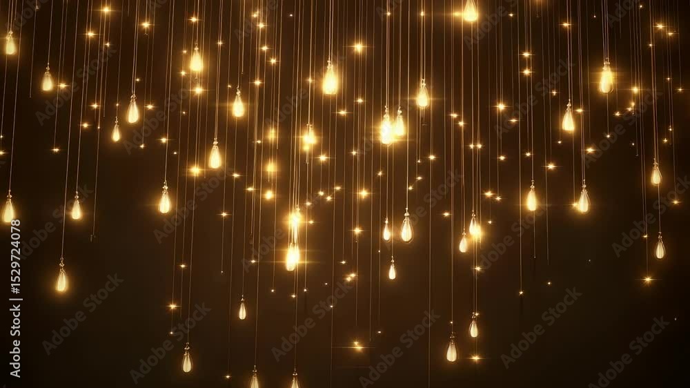 Aufkleber festive bokeh light strings with soft glowing bulbs in an elegant warm atmosphere