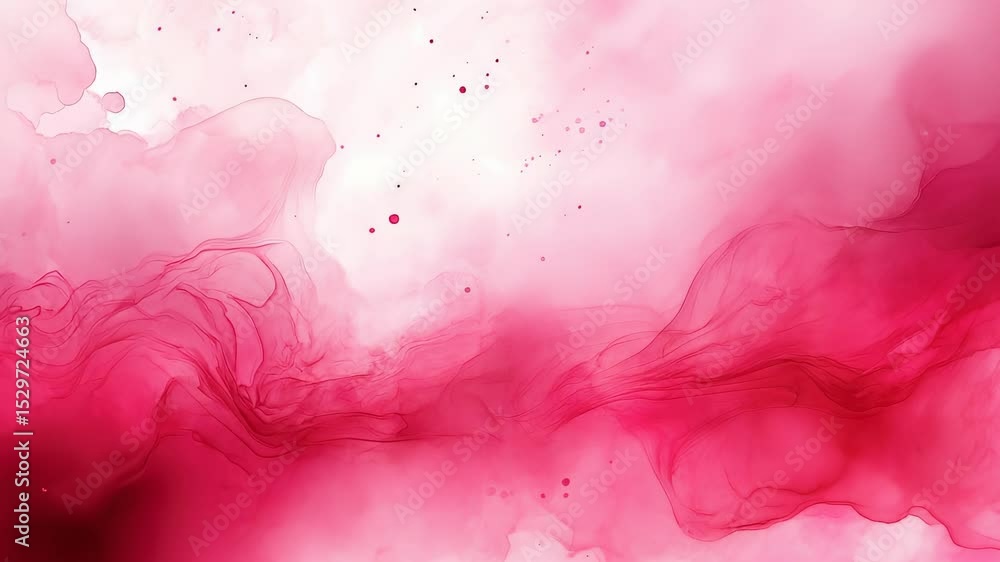 Poster delicate pink ink clouds with ethereal wisps and floating particles background