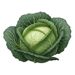 Fototapeta premium Organic Cabbage Isolated Transparent PNG Image