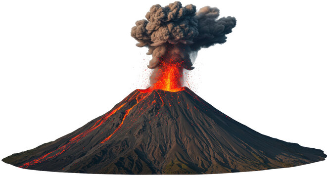 Isolated Erupting volcano