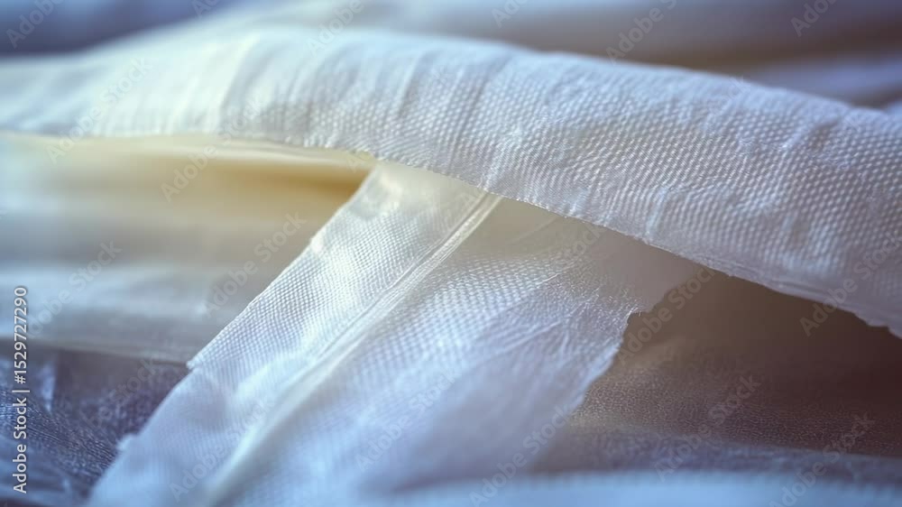 Poster a detailed view of a bed sheet with intricate patterns and textures.