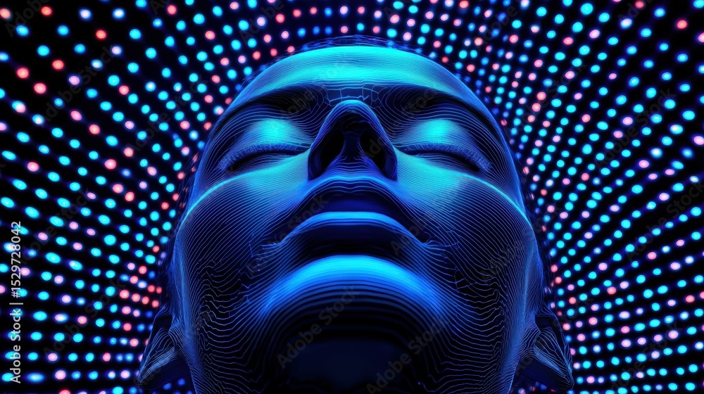 Poster dynamic light pulsation event futuristic space abstract art digital environment close-up view