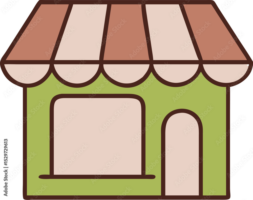 Poster store front awning icon isolated on transparent background