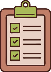 Black checklist clipboard icon isolated on transparent background
