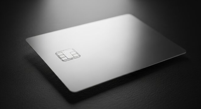 Sleek Credit Card with Chip Detail on Dark Textured Surface - Powered by Adobe