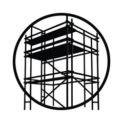 Scaffolding vector silhouette on white background