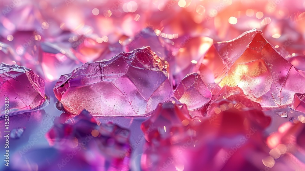 Aufkleber a stunning array of purple crystals glistening under soft light, creating a magical and enchanting v