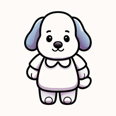 Cute Cartoon Dog Puppy in Shirt, Adorable Pet Illustration