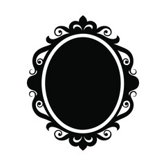 Silhouette of Victorian frame Vector Art