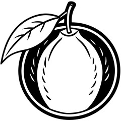 Sapodilla line art vector