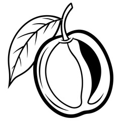 Sapodilla line art vector