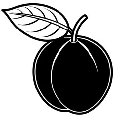 Sapodilla line art vector