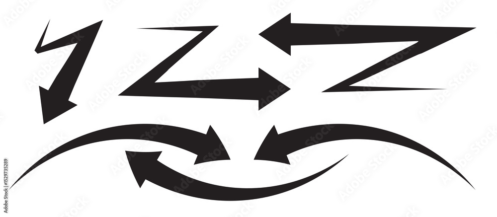 Poster set long black curve arrow icon png. black curve arrow icon set. long arrow icon set. set of curved 