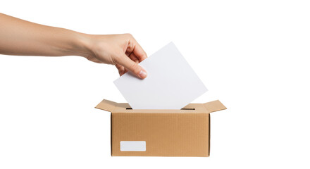 Isolated Hand Depositing Vote in Box