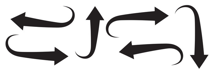 Set long black curve arrow icon png. black curve arrow icon set. long arrow icon set. Set of curved arrows isolated on white background. Curved arrows