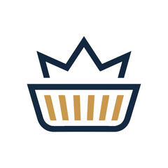 Premium Shopping Basket with Royal Crown Icon