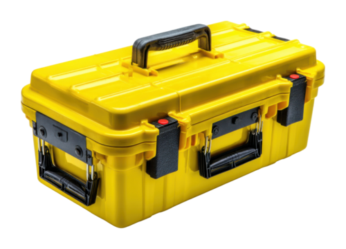Storage solutions durable yellow tool box for home improvement projects workspace