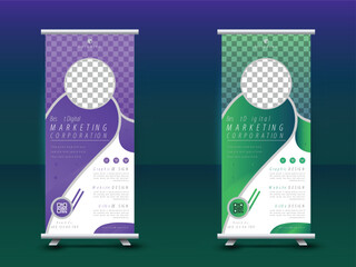 Professional Roll up stand banner template Vector design,
Digital marketing social media and Instagram post template,