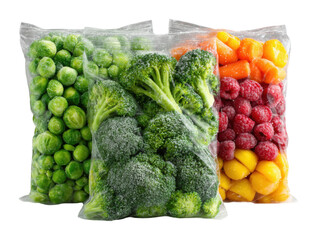 Frozen vegetables selection grocery store product bright environment view