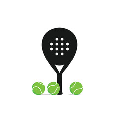 Flat design padel racket and ball icon, ideal for UI, apps, infographics, and modern visuals.