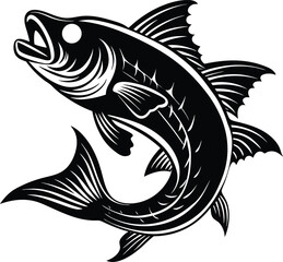 fish logo icon silhouette vector art