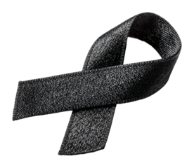 Supporting social causes black ribbon symbol for awareness community conceptual