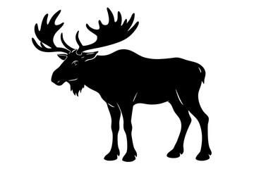 Black silhouette of a majestic moose