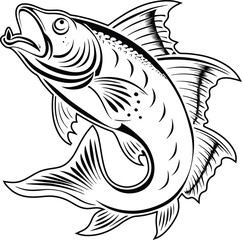fish logo icon silhouette vector art