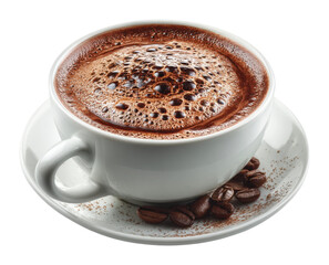 Obraz premium Savoring creamy hot chocolate in a cozy warm atmosphere relaxing retreat for everyone
