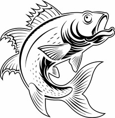 fish logo icon silhouette vector art