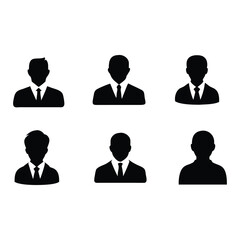 Business avatars set Silhouette Vector Design.