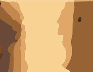 camouflage-style abstract pattern in earthy brown and orange tones. The design includes irregular, fluid shapes in varying shades, Burnt orange, Sienna, Tan, Chocolate brown, Dark coffee black wall