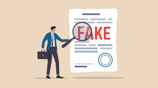 Identifying fake documents fraud detection and prevention business concept fraud analysis investigation 100 editable stock vector illustration