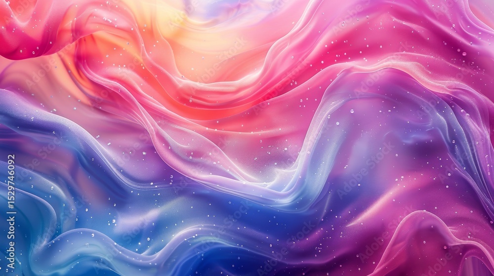 Aufkleber an abstract artwork showcasing mesmerizing waves of color, representing fluidity and emotion, illust