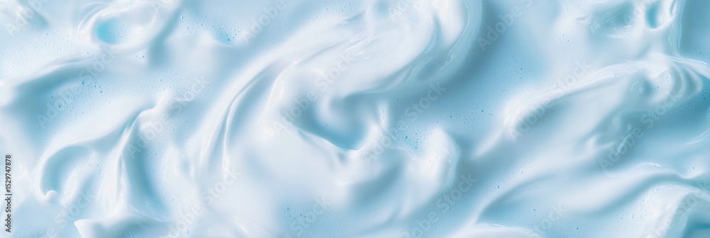Poster soft foam swirling in gentle blue hues generative ai