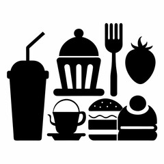 fast food icon set

