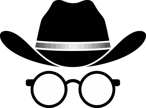 Iconic cowboy hat and glasses vector design for western theme and fashion illustration style image use cases editable stock vector illustration