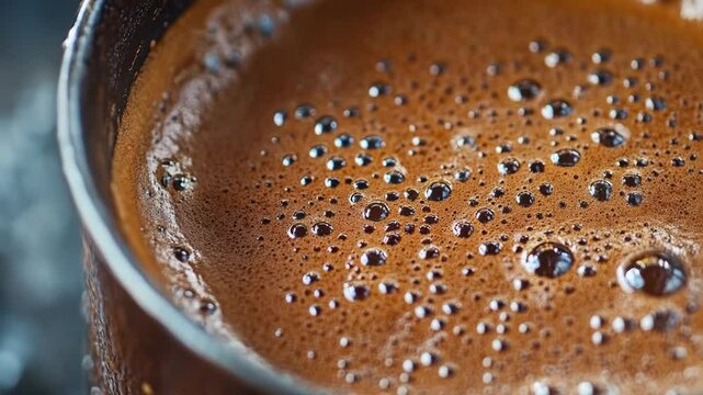 A steaming hot cup of coffee with creamy foam and rich aroma, perfect for morning pick-me-up or office break.