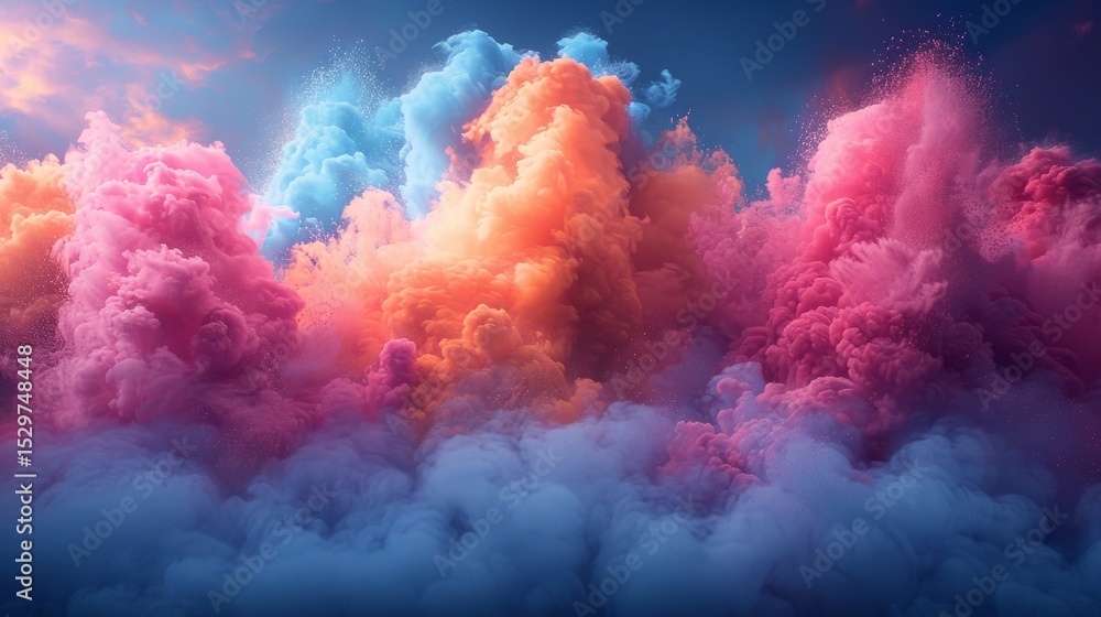 Aufkleber A mesmerizing display of colorful clouds swirling together, embodying a dynamic and dreamlike atmosphere that evokes emotions of wonder and tranquility in a beautifully abstract way.