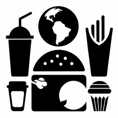fast food icon set

