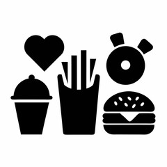 fast food icon set
