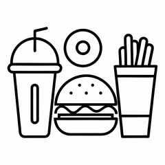 fast food icon set
