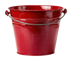 Vibrant red bucket displayed on a for home and diy projects