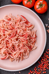 Food, dried squid in shavings or chopped as snacks or jerky. Snack dried squid for beer