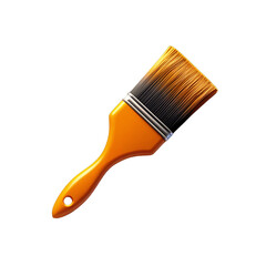Orange Paintbrush 3D Icon Isolated on a transparent background tool