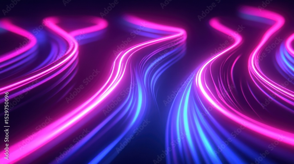 Poster neon wave patterns form a dynamic and futuristic abstract background wallpaper ai generated image