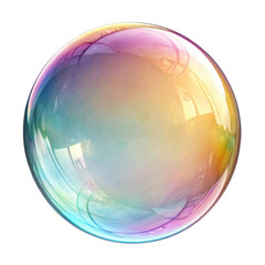 Colorful soap bubble reflects light beautifully, showcasing spectrum of vibrant hues and delicate patterns